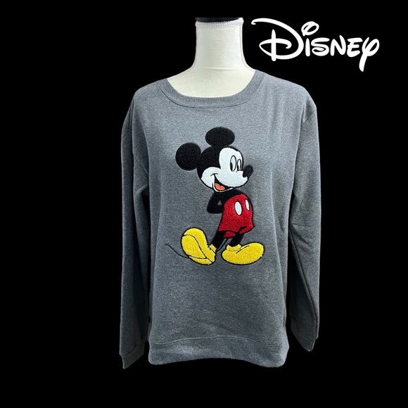 Disney Tops - Disney (NWT) Chenille Mickey Mouse Sweat Shirt Size Large